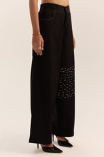 Load image into Gallery viewer, Suvarna Embroidered Pants-Black