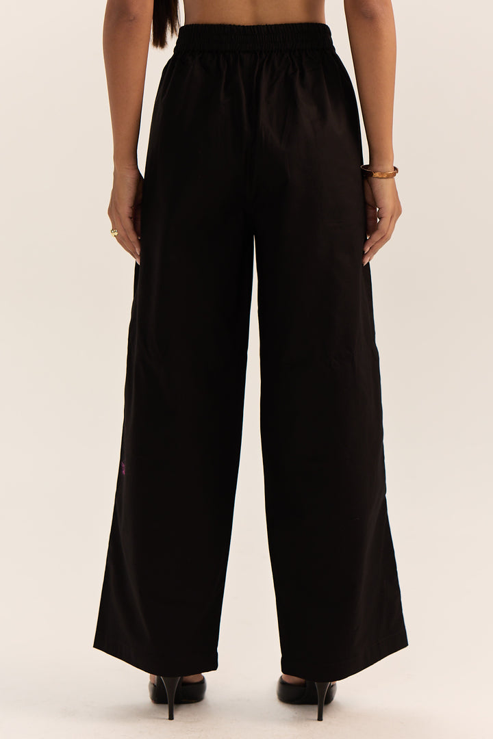 Suvarna Embroidered Pants-Black