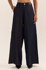 Load image into Gallery viewer, Suvarna Embroidered Pants-Denim