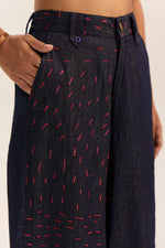 Load image into Gallery viewer, Suvarna Embroidered Pants-Denim