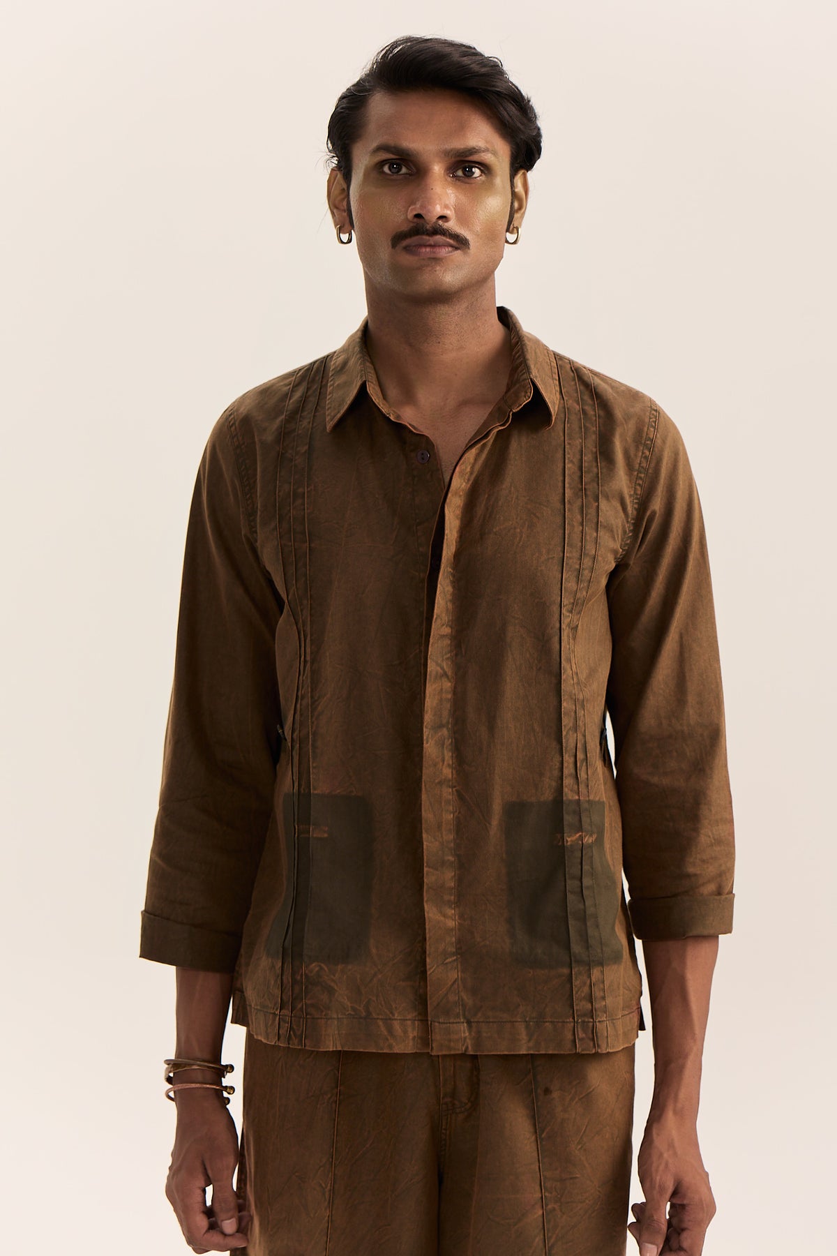 Jodhpuri Washed Shirt-Olive