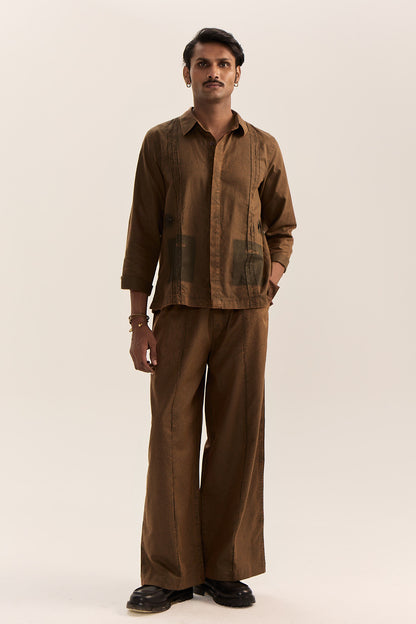 Jodhpuri Washed Shirt-Olive