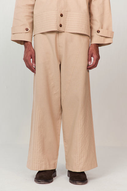 TRAVELLERS KANTHA PANT-ECRU