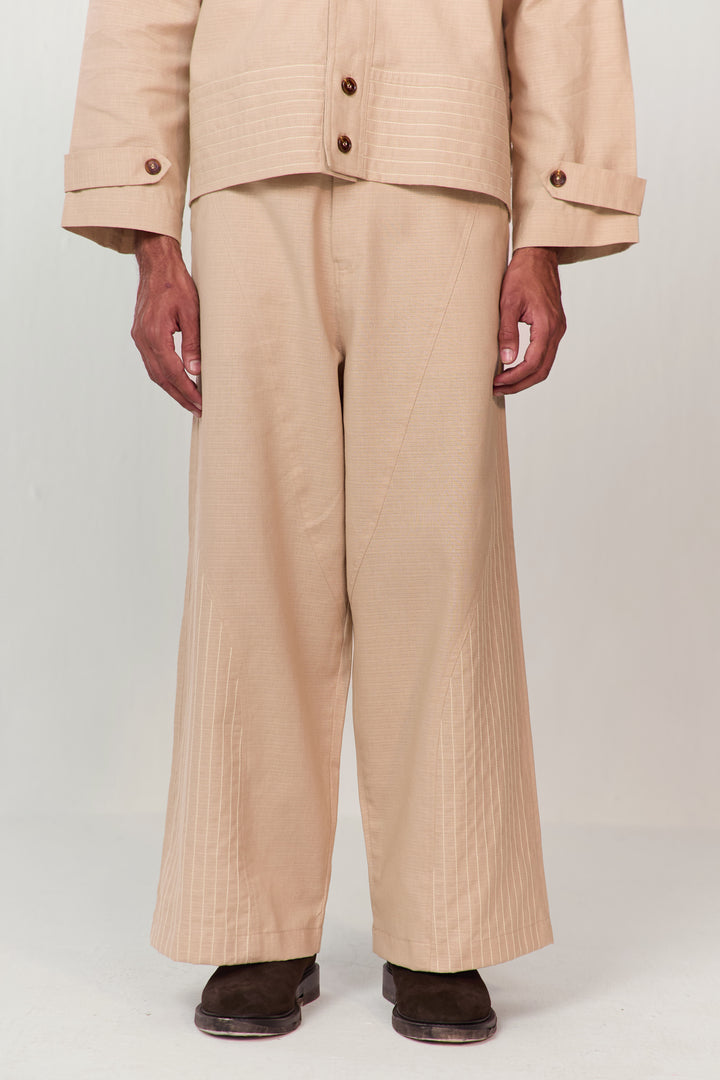 TRAVELLERS KANTHA PANT-ECRU