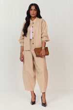Load image into Gallery viewer, TRAVELLERS SHACKET SET-HAREM PANTS ECRU