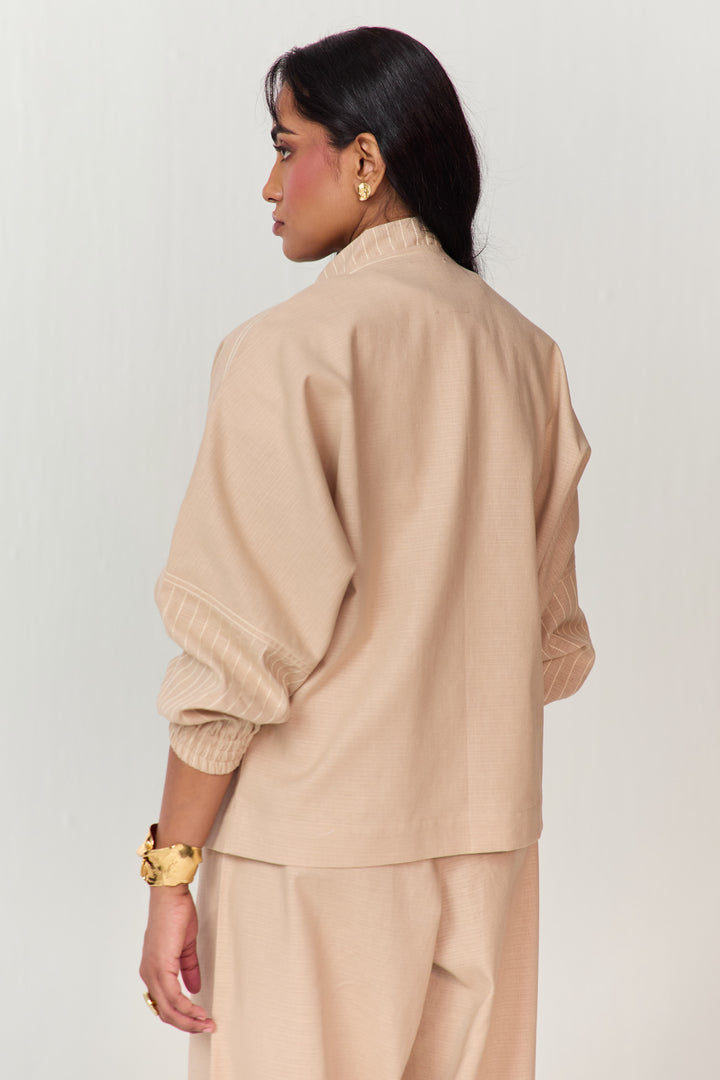 TRAVELLERS SHACKET SET-HAREM PANTS ECRU