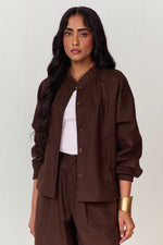 Load image into Gallery viewer, TRAVELLERS SHACKET SET-HAREM PANTS CACAO