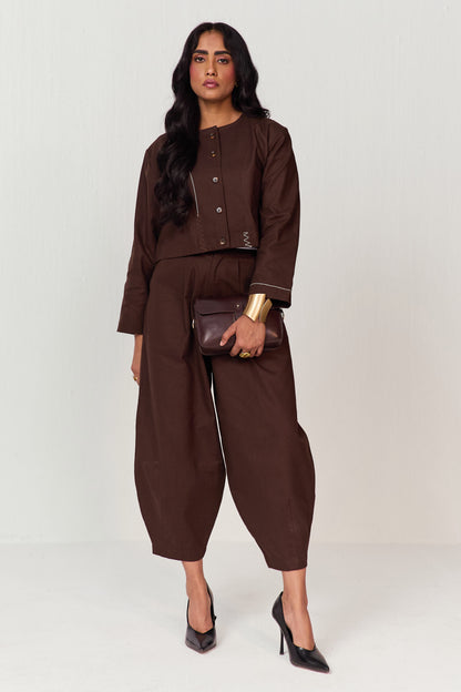ARTIST SHIRT SET-HAREM PANTS CACAO