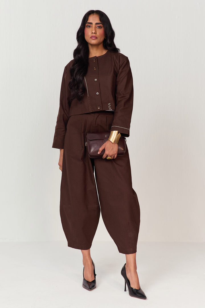ARTIST SHIRT SET-HAREM PANTS CACAO