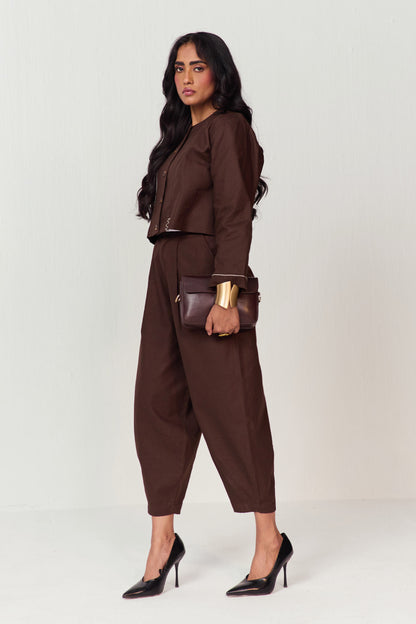 ARTIST SHIRT SET-HAREM PANTS CACAO