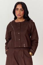 Load image into Gallery viewer, ARTIST SHIRT SET-HAREM PANTS CACAO