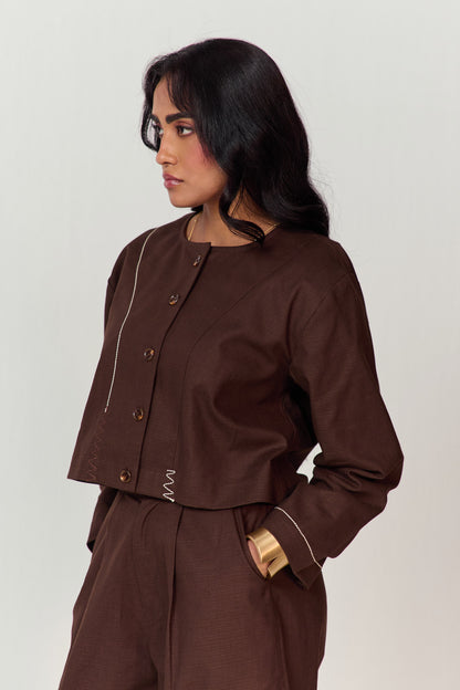 ARTIST SHIRT SET-HAREM PANTS CACAO