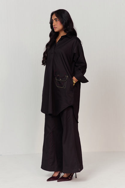 DOODLE KURTA SET-BLACK