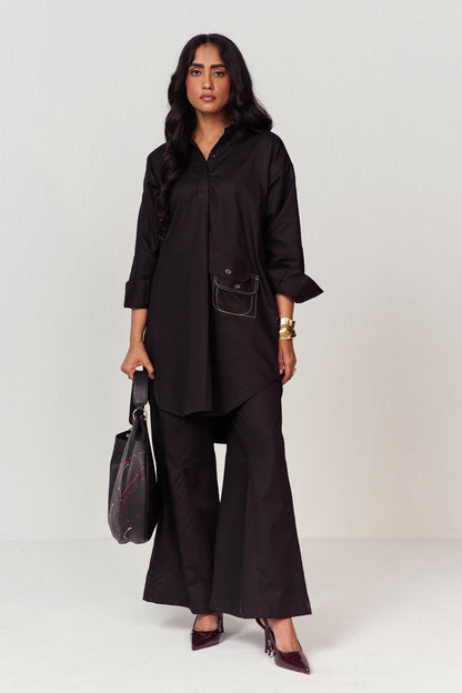 DOODLE KURTA SET-BLACK