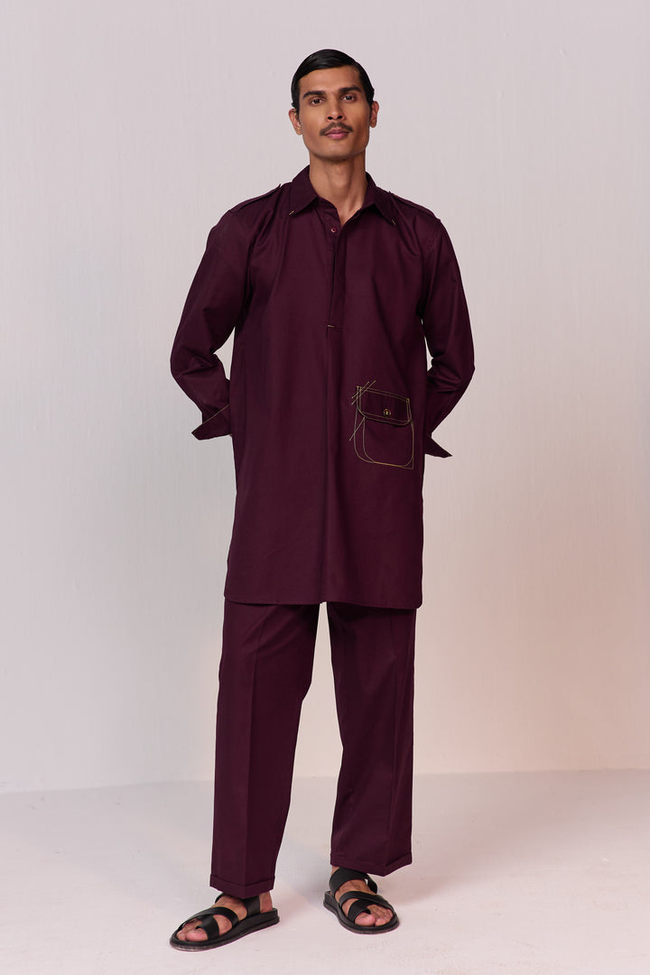 DOODLE PATHANI KURTA SET-VINO