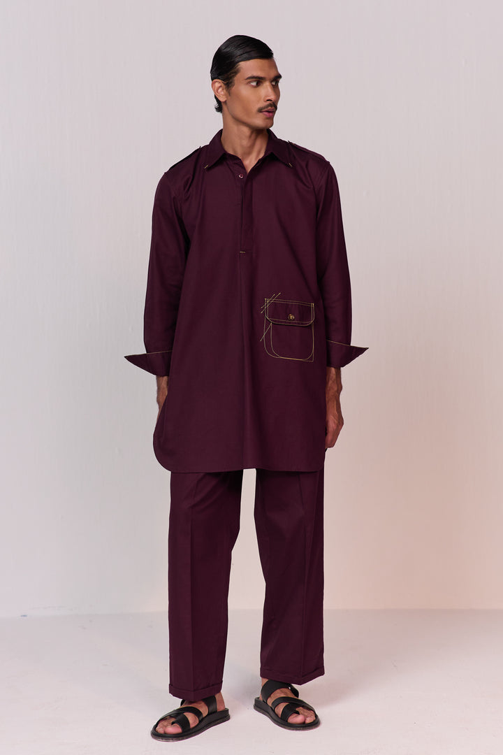 DOODLE PATHANI KURTA SET-VINO