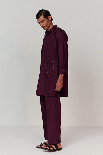 DOODLE PATHANI KURTA SET-VINO