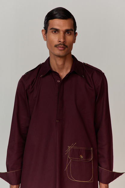 DOODLE PATHANI KURTA SET-VINO