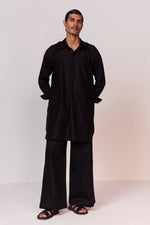 Load image into Gallery viewer, DOODLE PATHANI KURTA SET-BLACK