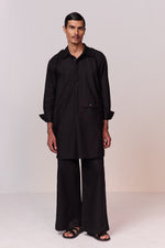 Load image into Gallery viewer, DOODLE PATHANI KURTA SET-BLACK