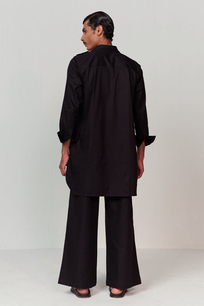 DOODLE PATHANI KURTA SET-BLACK