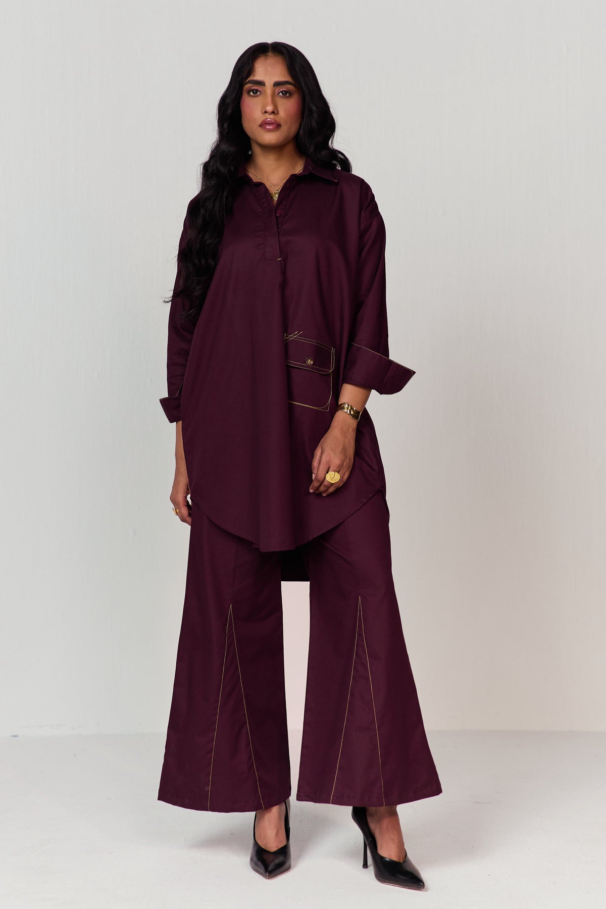 DOODLE KURTA SET-VINO