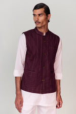 Load image into Gallery viewer, ADVAIT PINTUCK NEHRU JACKET-COTTON