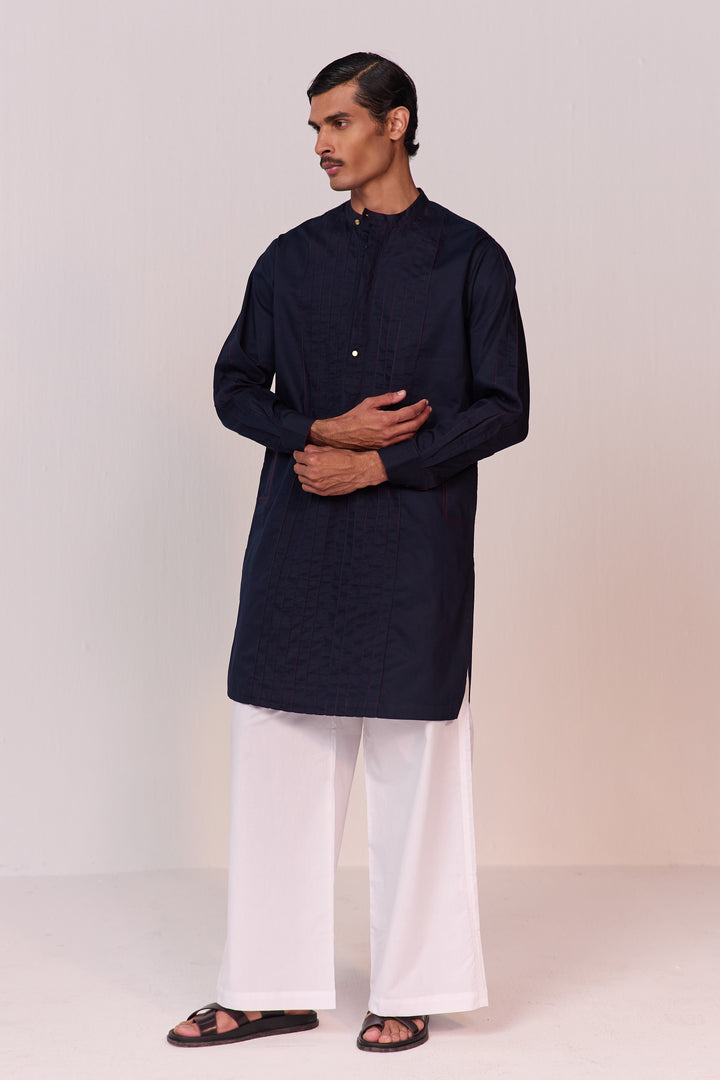 ANUV KURTA SET-SUMMER NAVY