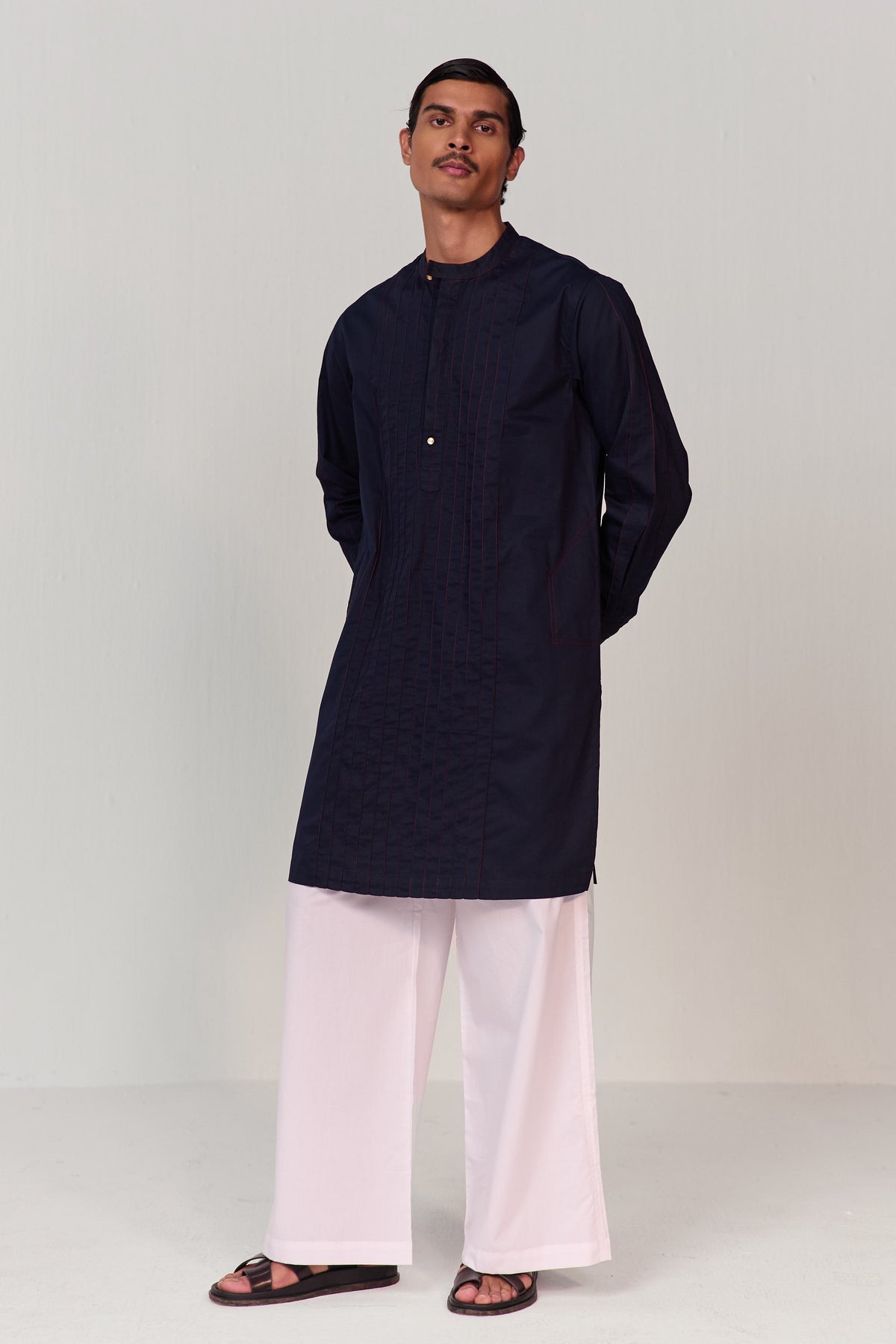 ANUV KURTA SET-SUMMER NAVY