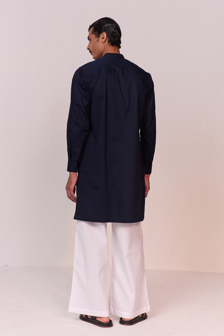 ANUV KURTA SET-SUMMER NAVY