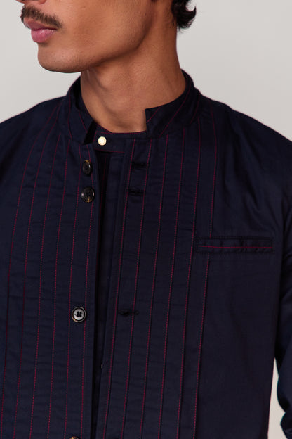 ANUV KURTA SET-SUMMER NAVY