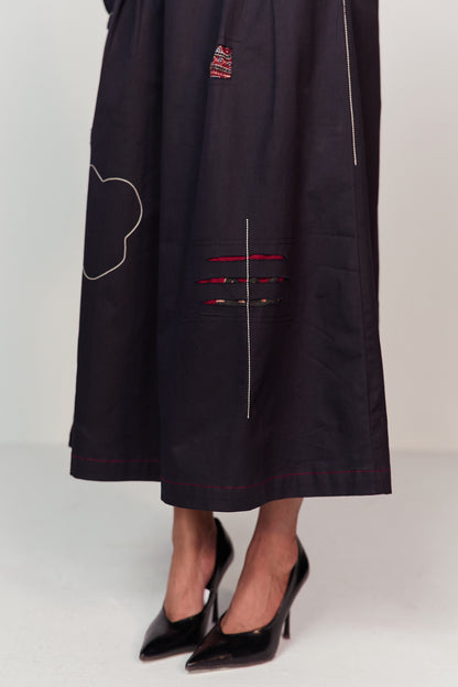 DOODLE SKIRT-NAVY