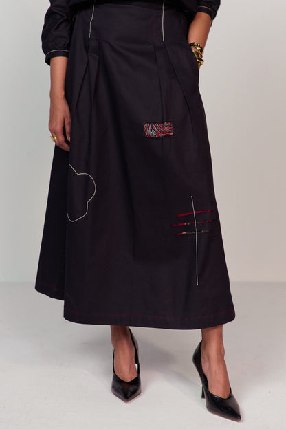 DOODLE SKIRT SET- BLUE