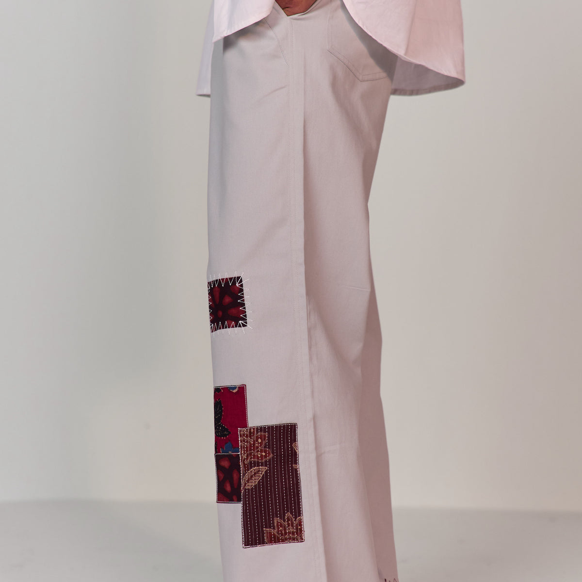 ARTIST PATCHWORK PANTS-GREY – October Jaipur