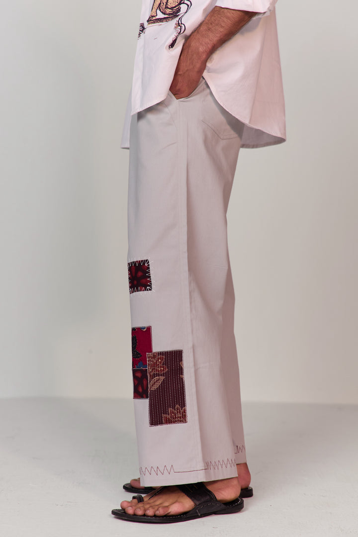 ARTIST PATCHWORK PANTS-GREY