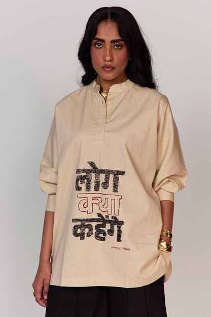 SOCH OVERSIZED TOP-ECRU