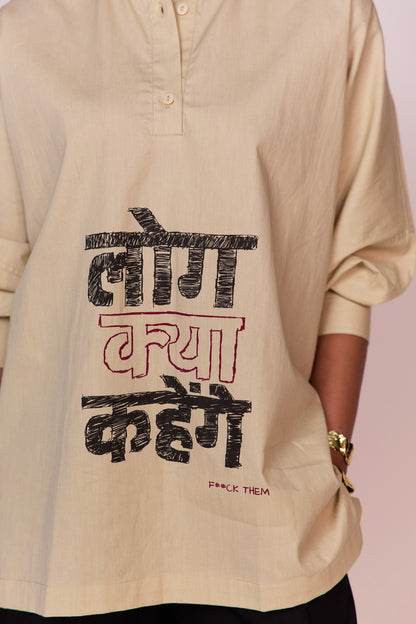 SOCH OVERSIZED TOP-ECRU