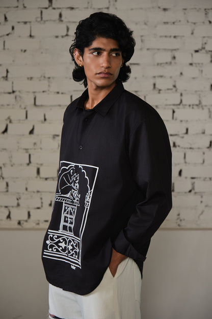 JAIPUR OVERSIZED SHIRT- GULLY BLACK