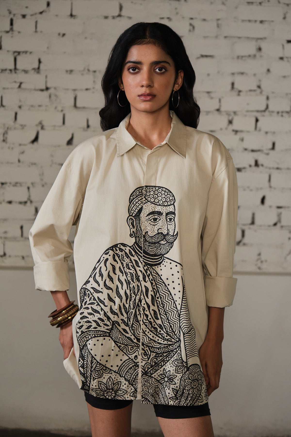 SAWAI OVERSIZED SHIRT-BEIGE