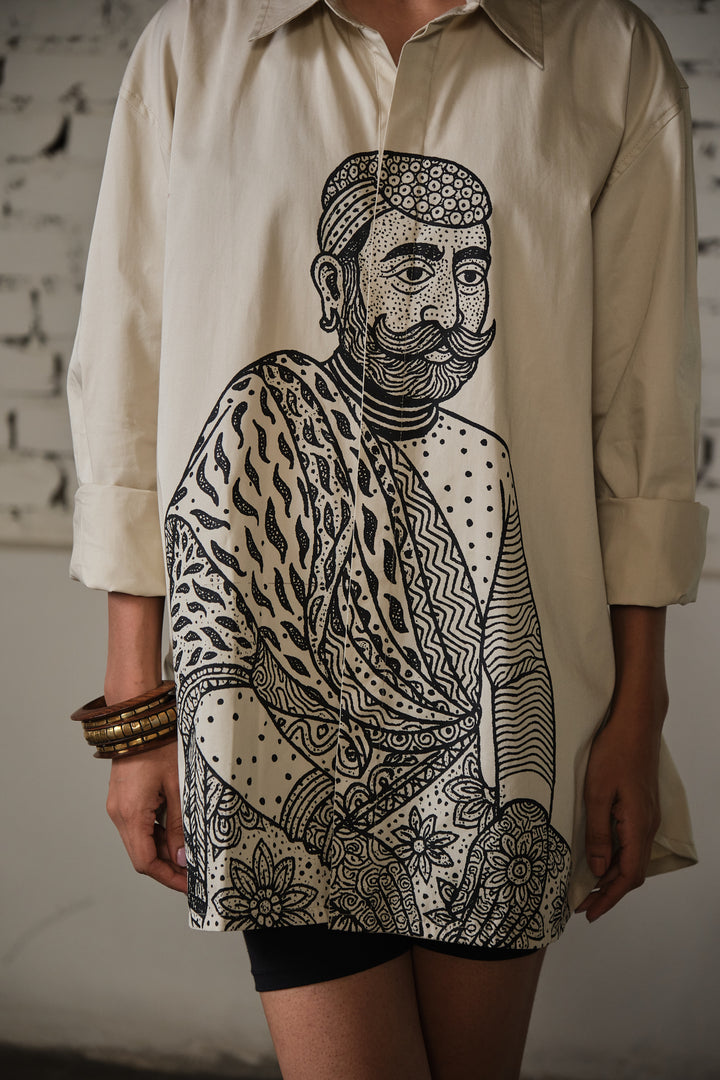 SAWAI OVERSIZED SHIRT-BEIGE