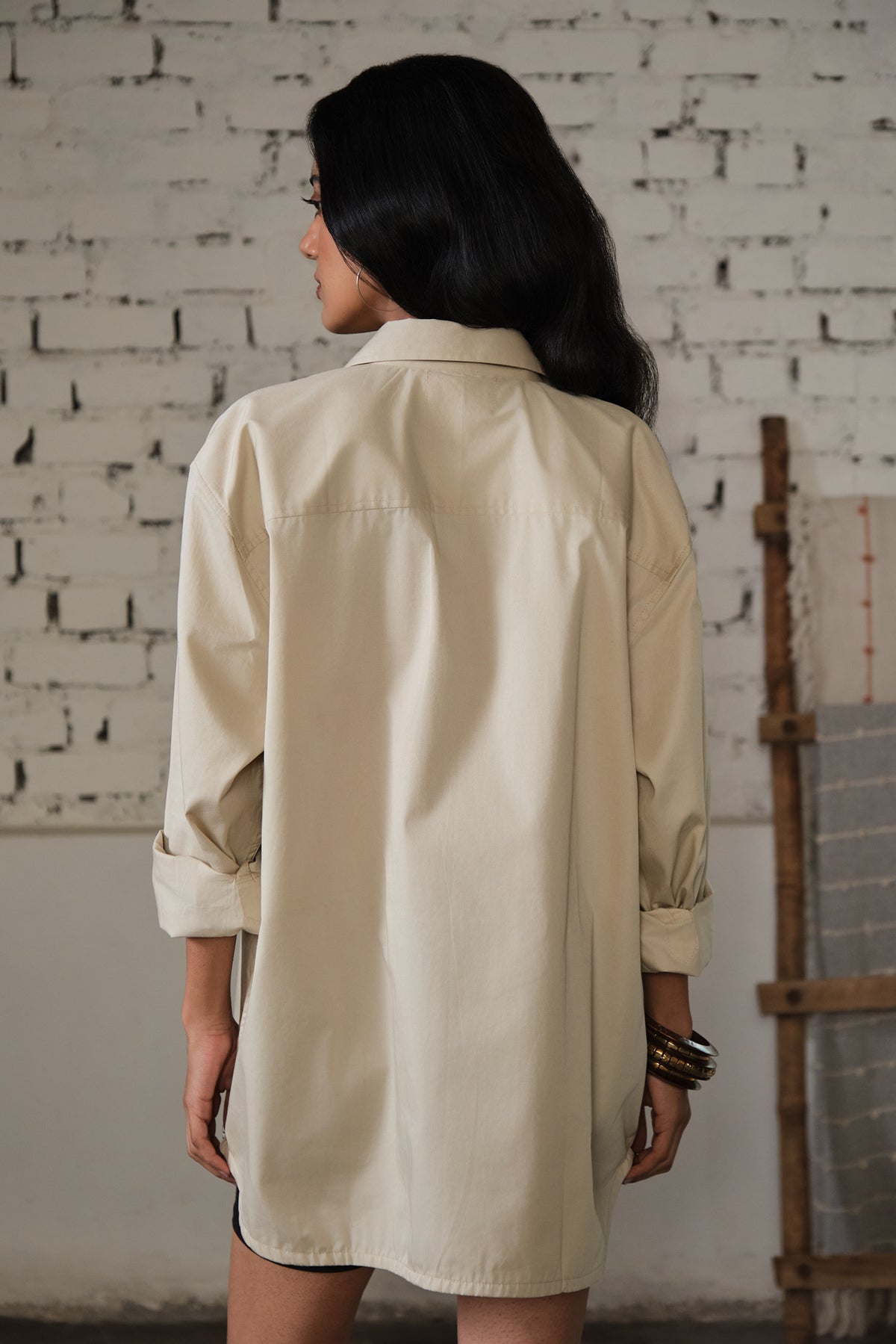 SAWAI OVERSIZED SHIRT-BEIGE