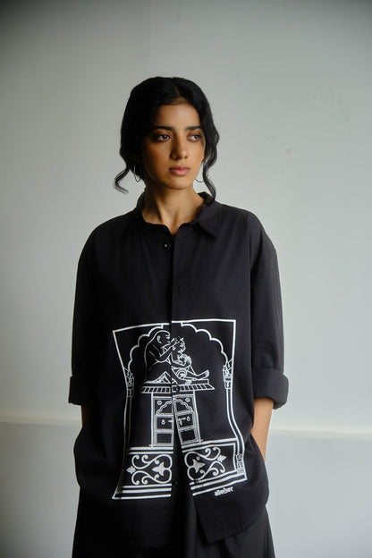 JAIPUR OVERSIZED SHIRT-GULLY BLACK