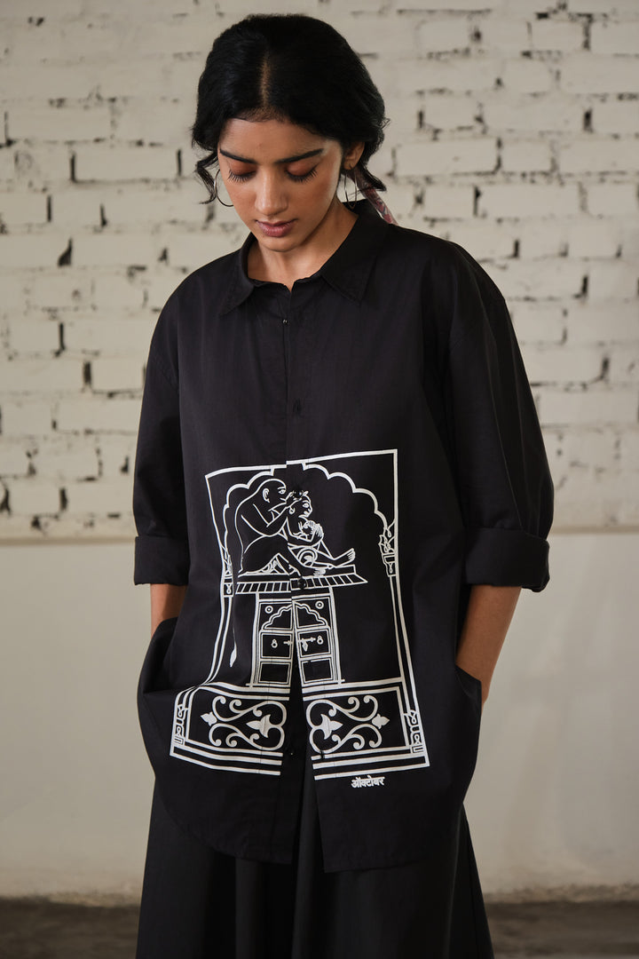 JAIPUR OVERSIZED SHIRT-GULLY BLACK