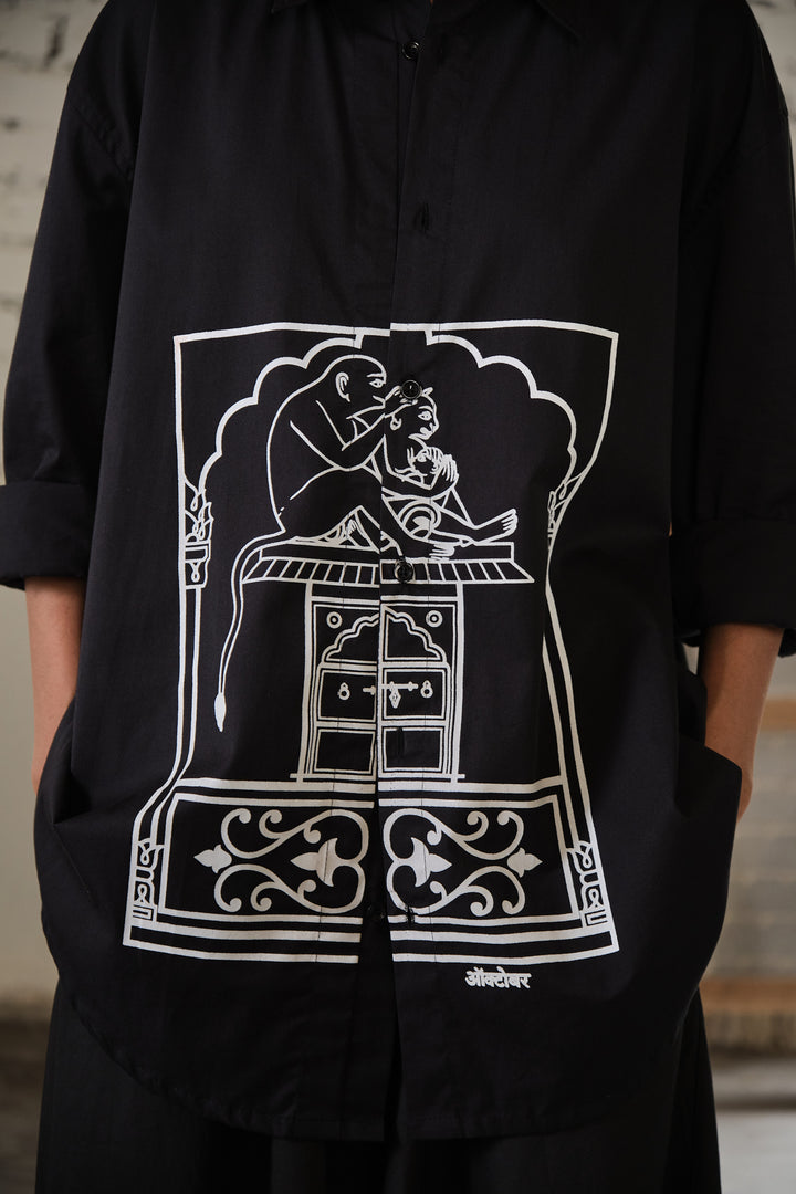 JAIPUR OVERSIZED SHIRT-GULLY BLACK