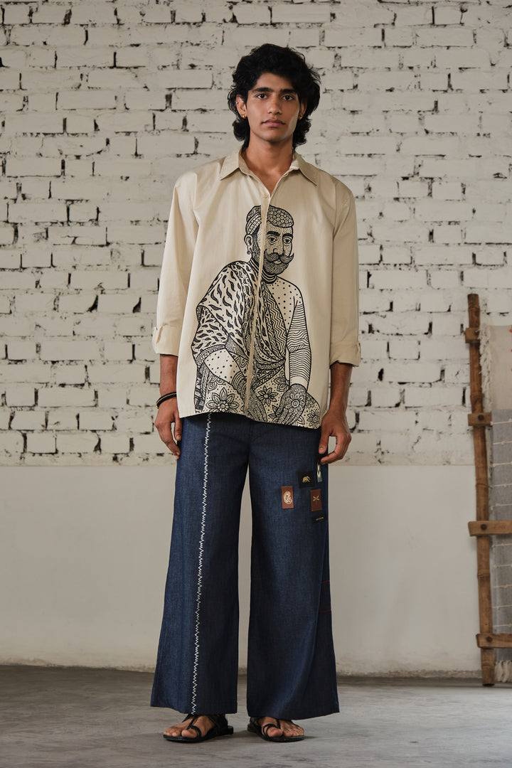 SAWAI OVERSIZED SHIRT-BEIGE