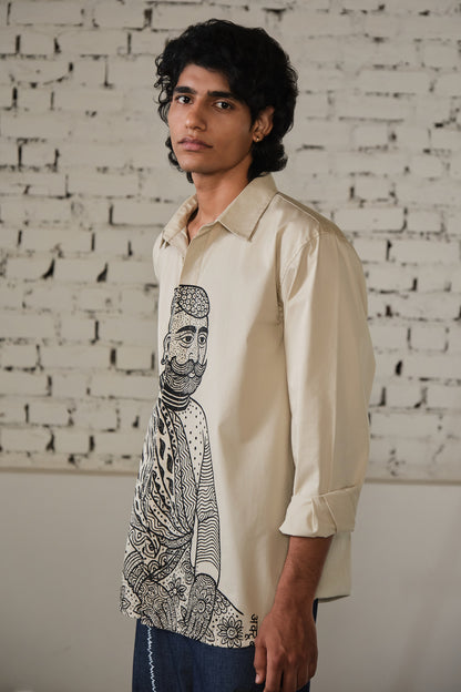 SAWAI OVERSIZED SHIRT-BEIGE