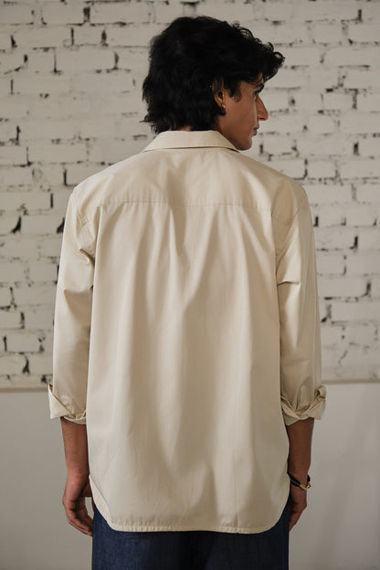 SAWAI OVERSIZED SHIRT-BEIGE