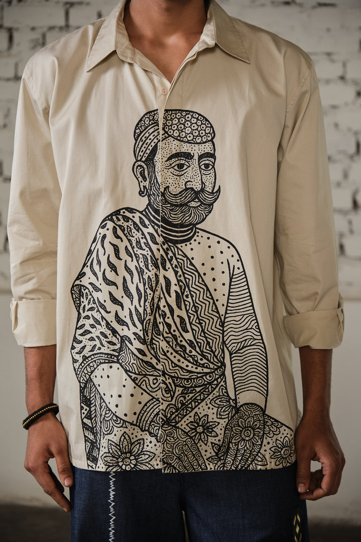 SAWAI OVERSIZED SHIRT-BEIGE