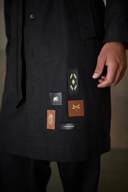 OXFORDSHIRE TRENCH COAT-BLACK