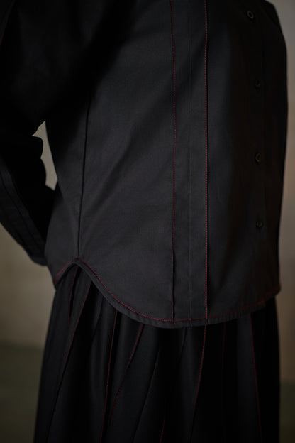 PINTUCK SOHO SKIRT SET- BLACK